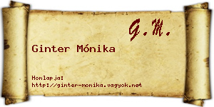 Ginter Mónika névjegykártya